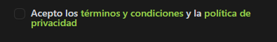 Consentimiento y aceptación de términos